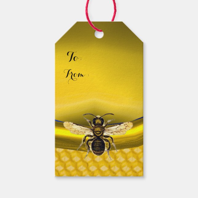HONEY BEE,NÖTKÖPER SEGAL MONOGRAM VAX PRESENTETIKETT (Framsidan)