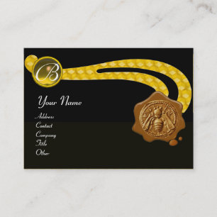 HONEY BEE,NÖTKÖPER SEGAL MONOGRAM VAX, Svart Visitkort