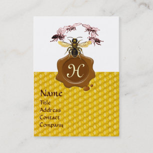 HONEY BEE,NÖTKÖPER SEGAL MONOGRAM VAX VISITKORT