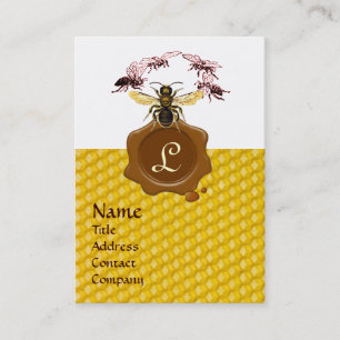 HONEY BEE,NÖTKÖPER SEGAL MONOGRAM VAX VISITKORT