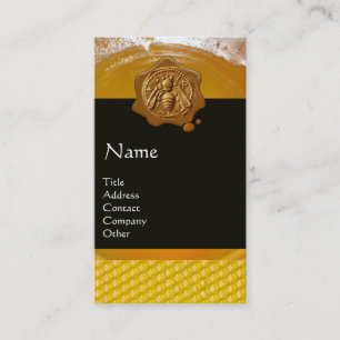HONEY BEE,NÖTKÖPER SEGAL MONOGRAM VAX VISITKORT