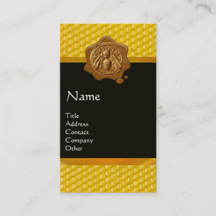 HONEY BEE,NÖTKÖPER SEGAL MONOGRAM VAX VISITKORT