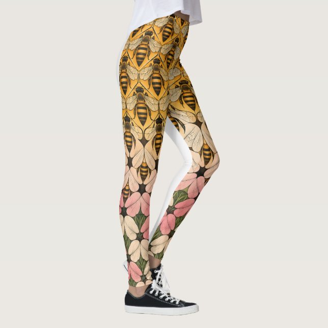 Honey Bee och Flower Tessellation Leggings (Höger)