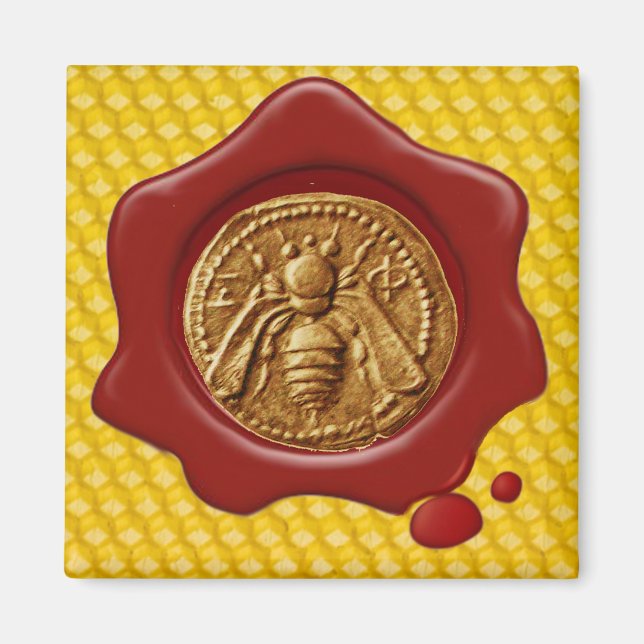 HONEY BEE RED VAX SEAL MAGNET (Framsidan)