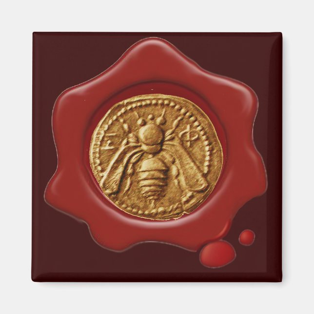 HONEY BEE RED VAX SEAL MAGNET (Framsidan)