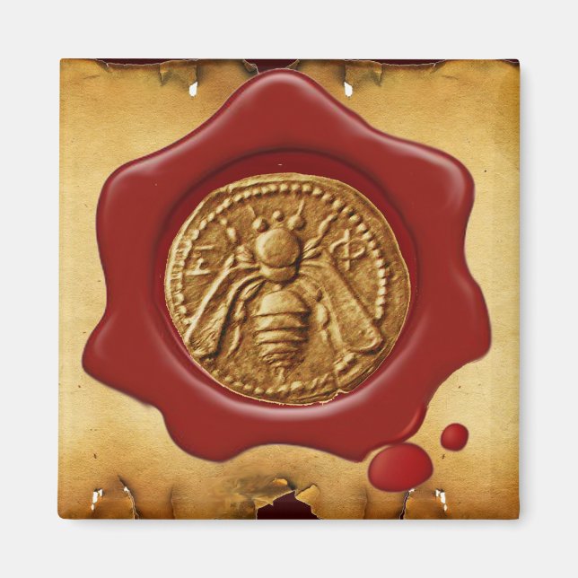 HONEY BEE RED VAX SEAL MAGNET (Framsidan)