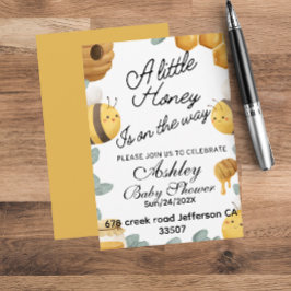 Honey bee Sommar Babyshower teman Inbjudningar