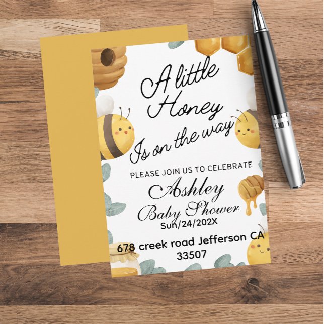 Honey bee Sommar Babyshower teman  Inbjudningar (Skapare uppladdad)