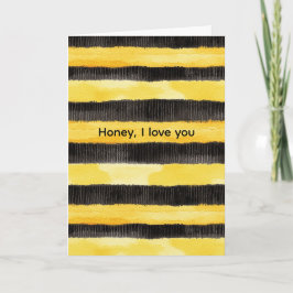 Honey Bee Svart Guld Gul Jul Kort