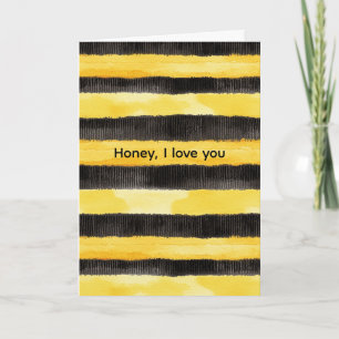 Honey Bee Svart Guld Gul Jul Kort