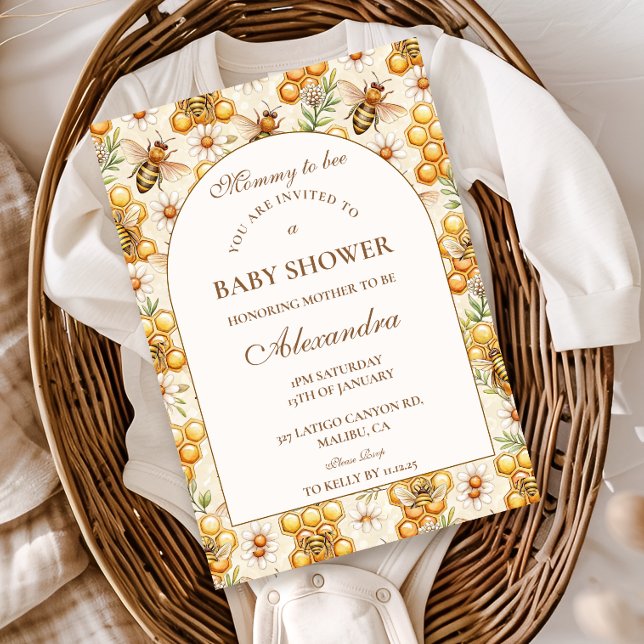 Honey Bee-tema Baby Shower Inbjudningar (Skapare uppladdad)