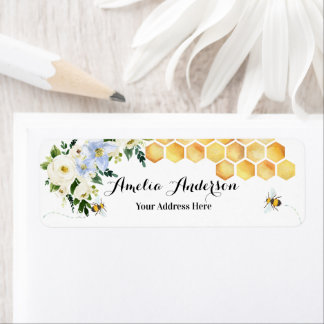 Honey Bee Theme Return Address Labels Returadress Etikett