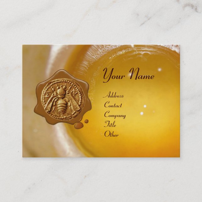 HONEY BEE VAX SEAL ,NÖTKÖPER/biodlingsmaterial Visitkort (Framsida)