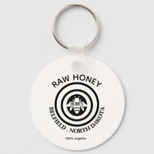 Honey Bee Vintage Familjenamn & Returadress Nyckelring
