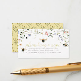 Honey Bee Wildflower Bridal Shower Recipe Request Tilläggskort