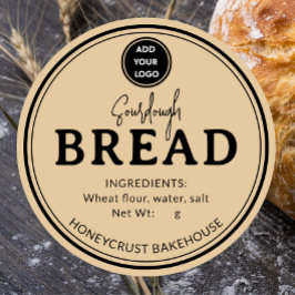 Honey Beige Bakery Sourdough Bread Label Sticker Runt Klistermärke