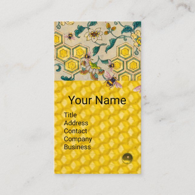 HONEY BES,BEECOMBS, VÅR BLOMMOR BEEKEEPER VISITKORT (Framsida)