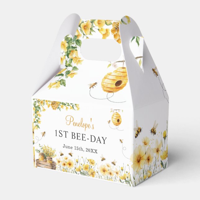 Honey Bi Blomma Födelsedag Babykalas Presentaskar (Framsidan Sidan)