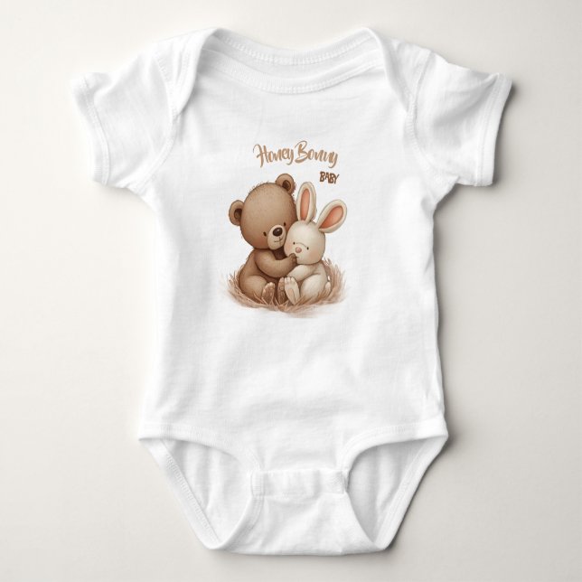 Honey Bonny Baby – Baby Bear & Bunny T Shirt (Framsida)