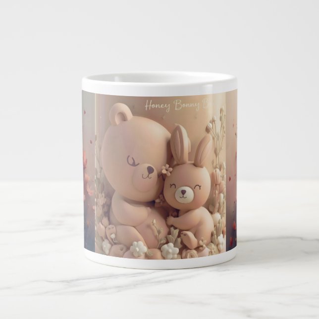 Honey Bonny Baby Mug – Baby Bear & Bunny Jumbo Mugg (Framsidan)