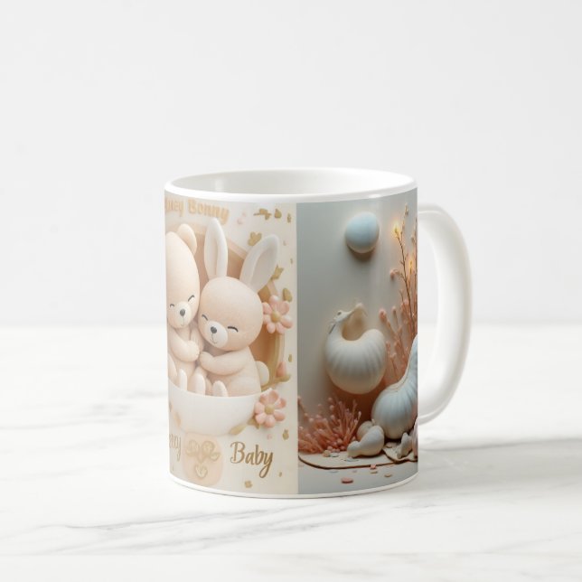 Honey Bonny Baby Mug – Baby Bear & Bunny Kaffemugg (Framsida höger)
