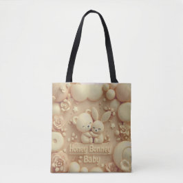 Honey Bonny Baby Söt Björn & Kanin Totebag Tygkasse