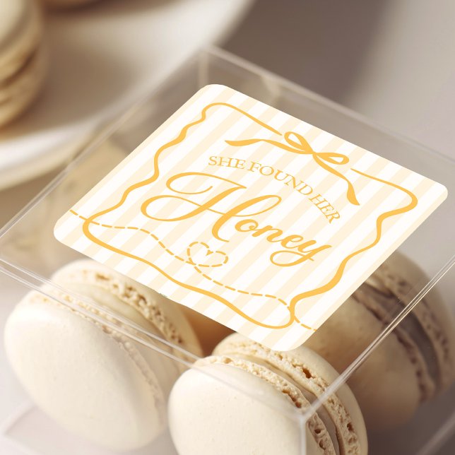 Honey Bröllopsdusch  Fyrkantigt Klistermärke (Skapare uppladdad)