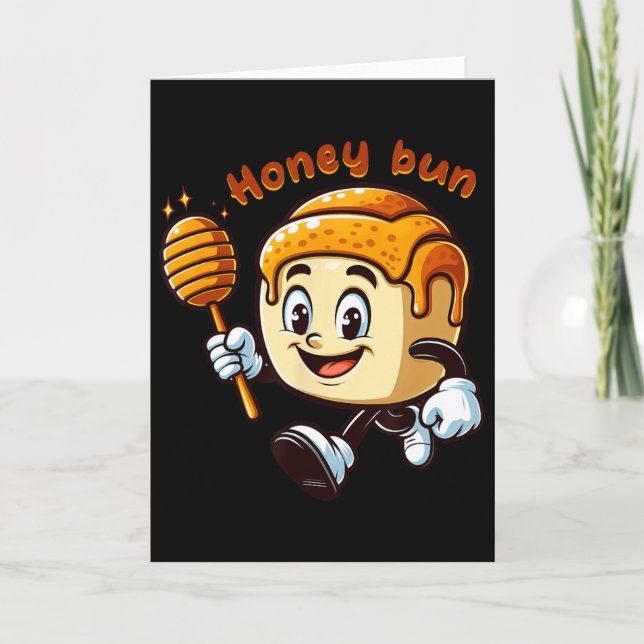 Honey Bun Alla Hjärtans Dag Söt Bakverk Efterrätt  Kort (Framsida)