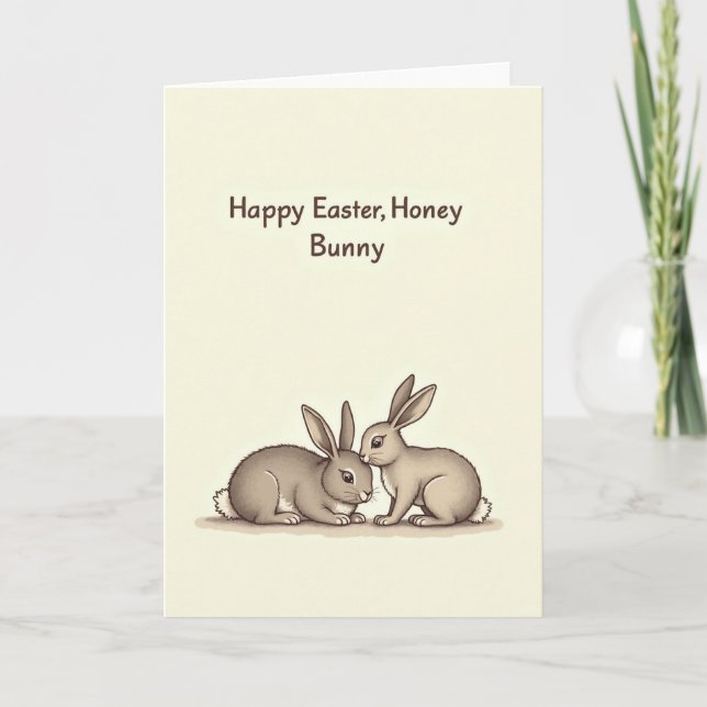 Honey Bunny Påskkort Kort (Framsida)