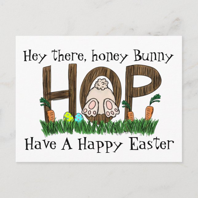 Honey Bunny Rabbit Postkort Vykort (Framsida)