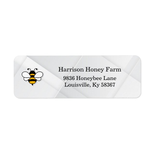 Honey Business Return Address Label Returadress Etikett (Framsidan)