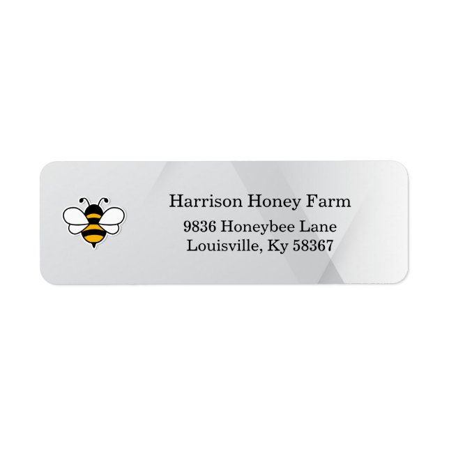 Honey Business Return Address Label Returadress Etikett (Framsidan)