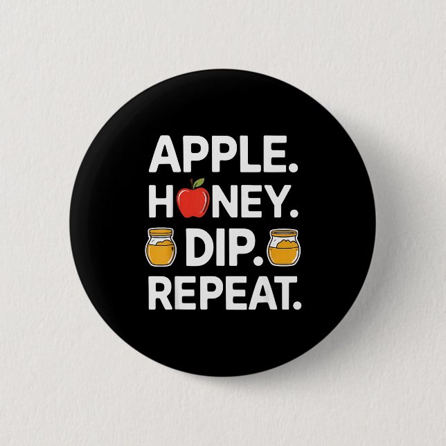 Honey Dip Repeat Funny Rosh Hashanah Jewish New Ye Knapp (Framsida)