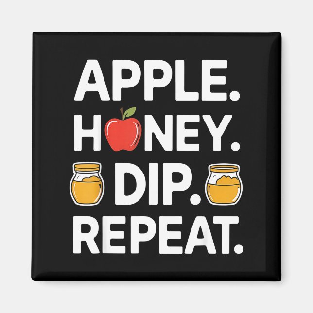 Honey Dip Repeat Funny Rosh Hashanah Jewish New Ye Magnet (Framsidan)