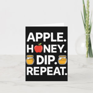 Honey Dip Repeat Roligt Rosh Hashanah Judiskt Nytt Kort