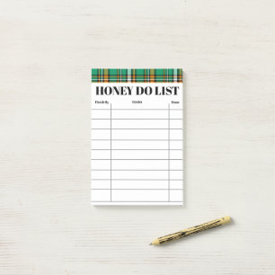 Honey Do-lista för hemmet och familjens uppgifter Post-it Block
