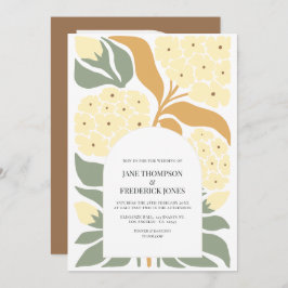 Honey Garden Abstract Floral Modern Spring Wedding Inbjudningar