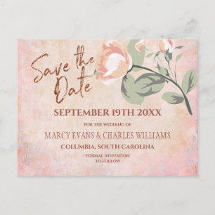 Honey Glazed Floral Save the Date Vykort