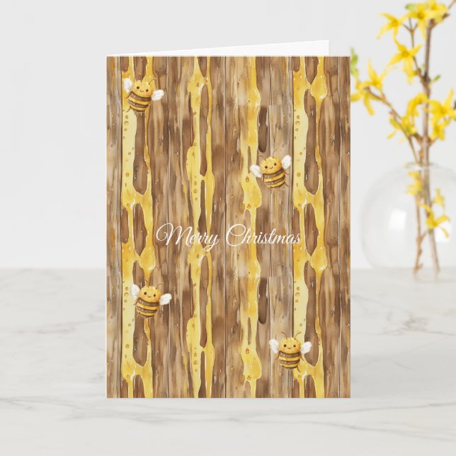 Honey Happy Bees Christmas   Kort (Gul blomma)