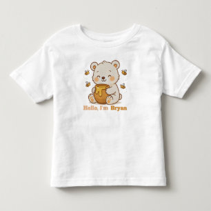Honey Hug Bear Söt Djurbild Anpassad Illustration  T Shirt