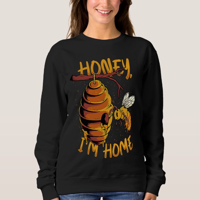 Honey I'm Home Bee Hive Honey Bee  Apiarist Beekee T Shirt (Framsida)