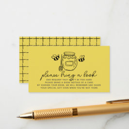 Honey Jar & Bees Baby Shower Book Request Tilläggskort
