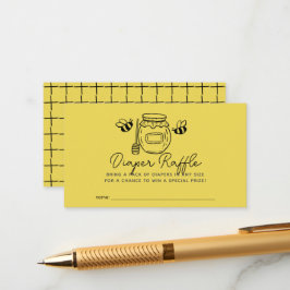 Honey Jar & Bees Baby Shower Diaper Raffle Ticket Tilläggskort