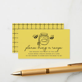 Honey Jar & Bees Bridal Shower Recipe Request Tilläggskort