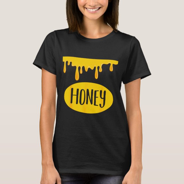 Honey Jar Funny Lazy Matching Costume Honeyt  T Shirt (Framsida)