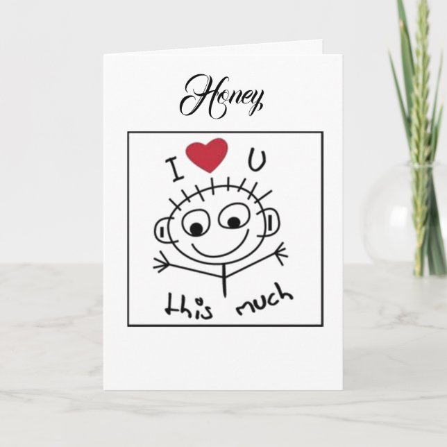 HONEY "KÄRLEK you" och "MISS you" DET HÄR MYCKET Kort (Framsida)