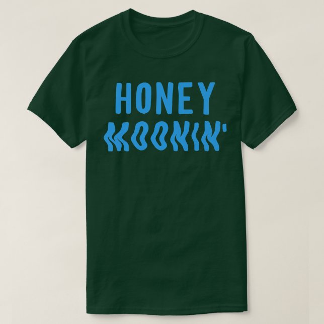 Honey MooninCool Nygifta Par Blå Tropisk Hone T Shirt (Design framsida)