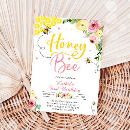 Honey One Honey Bee 1-års inbjudan