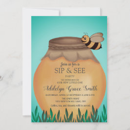Honey Pot och Honeybee Sip Se Baby Shower Inbjudningar