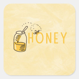 Honey Sticker Fyrkantigt Klistermärke